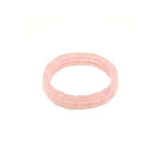 Rózsakvarc fazettált téglalap karkötő 12x10,5mm karkötő