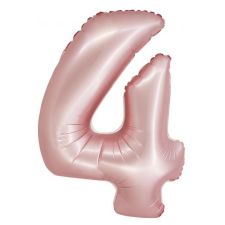 Rózsaszín 4-es Light Pink Mat szám fólia lufi 76 cm party kellék