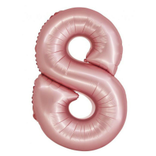 Rózsaszín 8-as Light Pink Mat szám fólia lufi 76 cm party kellék
