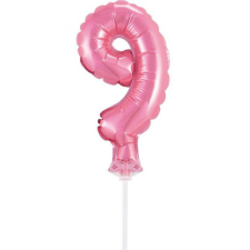  Rózsaszín 9-es Pink szám fólia lufi tortára 13 cm party kellék