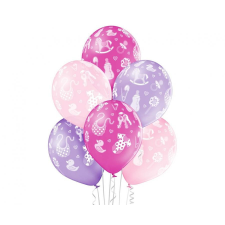 Rózsaszín Baby Girl léggömb, lufi 6 db-os 12 inch (30cm) party kellék