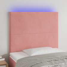  Rózsaszín bársony LED-es fejtámla 100x5x118/128 cm ágy és ágykellék
