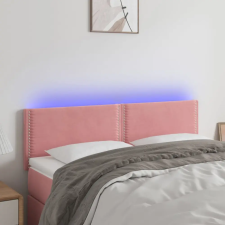  Rózsaszín bársony LED-es fejtámla 144x5x78/88 cm ágy és ágykellék
