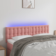  rózsaszín bársony LED-es fejtámla 144x5x78/88 cm ágy és ágykellék