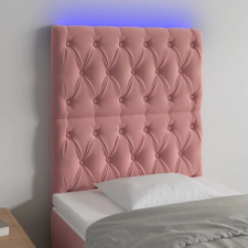  Rózsaszín bársony LED-es fejtámla 80x7x118/128 cm ágy és ágykellék