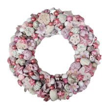  Rózsaszín csillagkoszorú – természetes, romantikus téli dekor (30 cm) dekorációs kellék