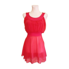  Rózsaszín fodros nyári ruha (méret: M)