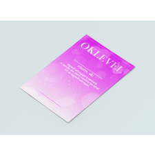  Rózsaszín oklevél egyedi ajándék