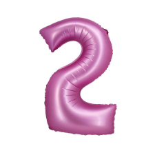 Rózsaszín Satin Pink 2-es szám fólia lufi 76 cm party kellék