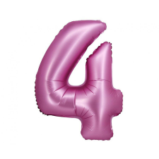  Rózsaszín Satin Pink 4-es szám fólia lufi 76 cm party kellék