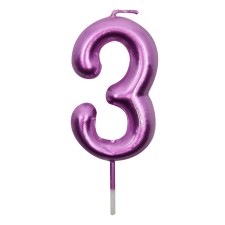  Rózsaszín színű számgyertya – 3 party kellék