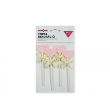  Rózsaszín szív alakú beszúró 4 db/ csomag party kellék