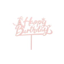  Rózsaszín vidám Happy Birthday sziluett tortadísz sütés és főzés