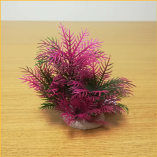  Rózsaszín-zöldes akváriumi palás műnövény (13 cm) akvárium dekoráció