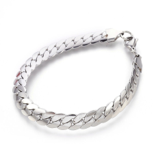  Rozsdamentes acél férfi karkötő, 19,5 cm x 8 mm karkötő