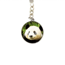 Rozsdamentes acél kulcstartó Panda állat képpel kulcstartó
