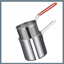  Rozsdamentes acél mini olajsütő serpenyő szűrővel 32639726 edény