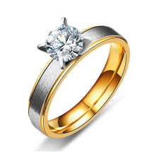  Rozsdamentes acél női karikagyűrű cirkóniumkristállyal, 6-os méret gyűrű