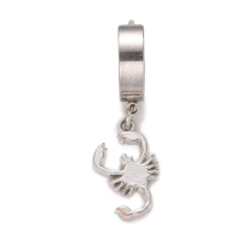 Rozsdamentes acél skorpiós fülbevaló, 34x13.5x4 mm - 1 db fülbevaló