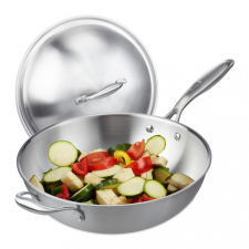 Rozsdamentes acél wok fedővel 32 cm 10038407 konyhai eszköz