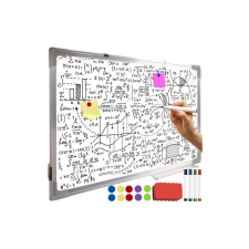 RPP Fali mágnestábla, szárazon törölhető, 90x60 cm méretben, alumínium kerettel, kiegészítőkkel, fehér mágnestábla