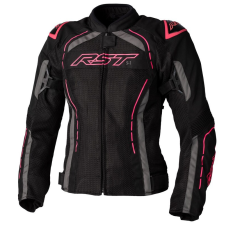 RST Női S1 Mesh CE Textil Dzseki - Fekete/Neon Rózsaszín Méret XS motoros kabát