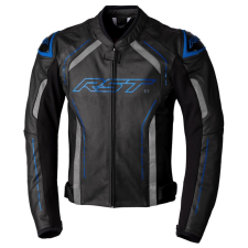 RST S1 CE Bőrdzseki - Fekete/Szürke/Neonkék Méret S motoros kabát