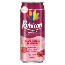 Rubicon Spring Black Cherry-Raspberry ízű szénsavas üdítő 330ml üdítő, ásványviz, gyümölcslé
