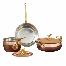 Ruffoni Edény- és edénykészlet, 5 db, réz, Ruffoni, Historia kollekció edény