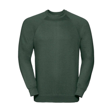 Russell Europe Férfi pulóver hosszú ujjú Russell Europe Raglan Sweatshirt - XS, Sötétzöld férfi pulóver, kardigán