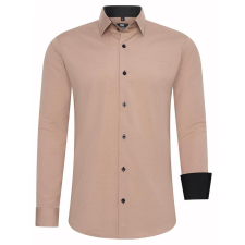 RUSTY NEAL férfi ing R-44 hosszú ujjú karcsú fazon, Bézs 5XL férfi ing