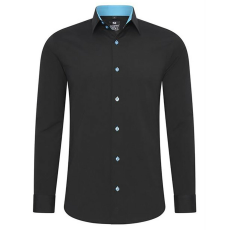  RUSTY NEAL férfi ing R-44 hosszú ujjú karcsú fazon, Fekete 6XL