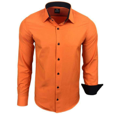 RUSTY NEAL férfi ing R-44 hosszú ujjú karcsú fazon, Narancs 6XL
