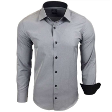 RUSTY NEAL férfi ing R-44 hosszú ujjú karcsú fazon, Szürke 3XL férfi ing