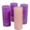  Rusztikus henger gyertya 40x100mm lila-rózsaszín 4db/csom (db ár)