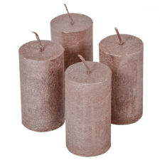 Rusztikus metál henger 40x75 mm Kakaó 4db/csom (db ár) gyertya