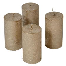 Rusztikus metál henger 40x75mm homok 4db/csom (db ár) gyertya
