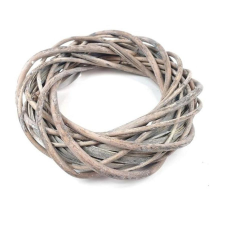  Rusztikus vesszőkoszorú alap, szürke. Átmérője: 20 cm dekorációs kellék