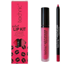 Rúzs és ajakceruza készlet, Technic, Velvet Lip Kit, Little Fuchsia rúzs, szájfény