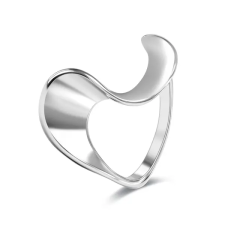  S925 Ezüst Gyűrű Hullámos Kialakítással gyűrű