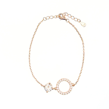 S925 Luna rose gold karkötő - Moissanite karkötő