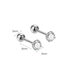  S999 Ezüst Kör Alakú Köves Labret Piercing egyéb ékszer