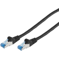 S-Conn S/FTP CAT6a Patch kábel 3m Fekete kábel és adapter