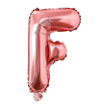  S DEPOT® fém fólia lufi, F betű, rózsa arany, 40 cm party kellék