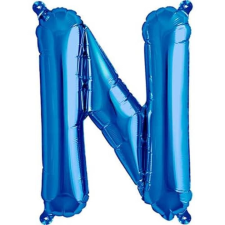 S DEPOT® fólia lufi, kék, N betű alakú, 40 cm party kellék