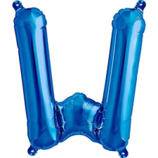 S DEPOT® fólia lufi, kék, W betű alakú, 40 cm party kellék