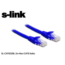 S-Link Kábel - SL-CAT602BL (UTP patch kábel, CAT6, kék, 2m) kábel és adapter