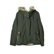 S. Oliver QS sötétzöld, műszőrmés női téli kabát – M