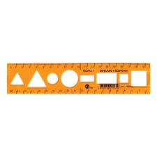  Sablon vonalzó OPTIMA narancssárga 20cm vonalzó