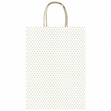 Sadoch papírtasak - 36x12x26 cm - fehér pöttyös ajándéktasak